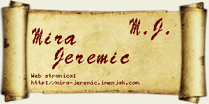 Mira Jeremić vizit kartica